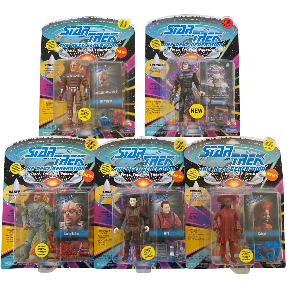 Playmates Star Trek TNG Action Figure Lot Vorgon Locutus Dathon Lore & Guinan